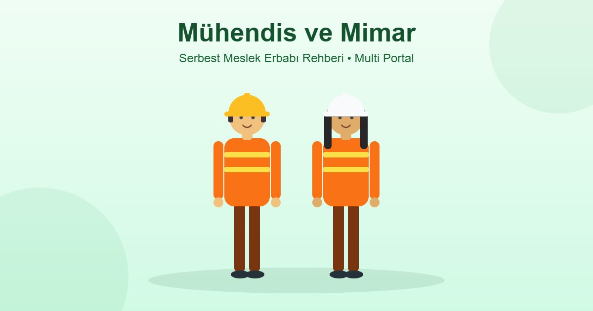 Serbest meslek erbabı mühendis ve mimar - baretli bay ve bayan