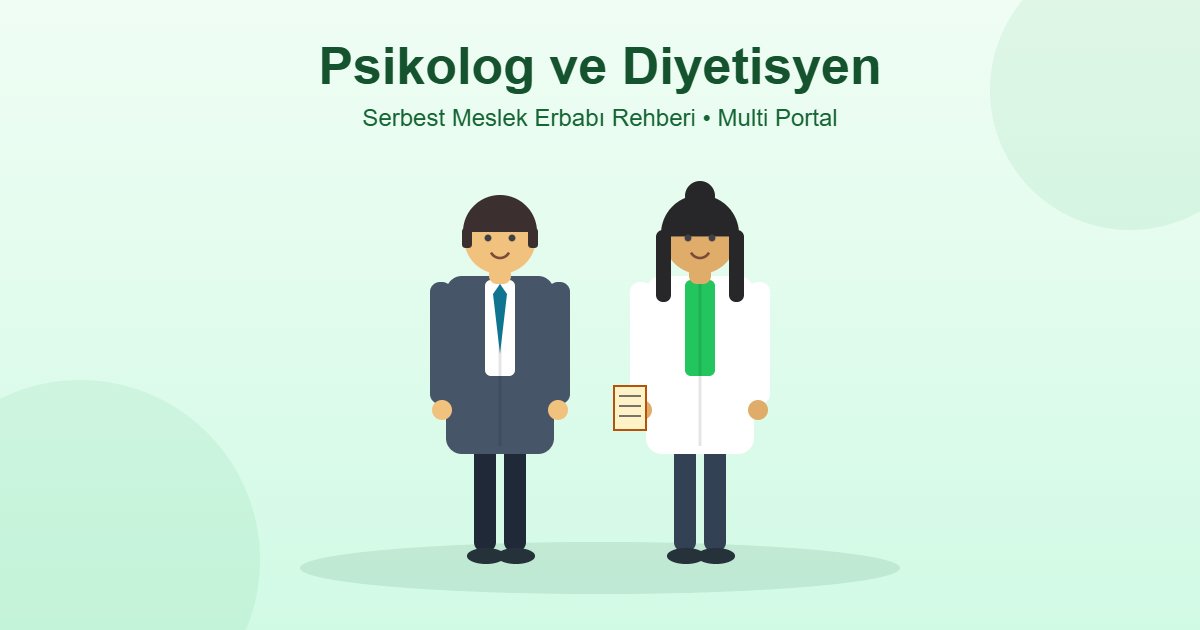 Serbest meslek erbabı psikolog ve diyetisyen - resmi kıyafetli bay ve bayan